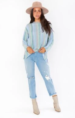 Show Me Your Mumu Atlas Sweater ~ True Blue Stripe -Show Me Your Mumu MF1 4702 TB72 01 1 e5a89f96 9e53 465a a229 2e99063dda93
