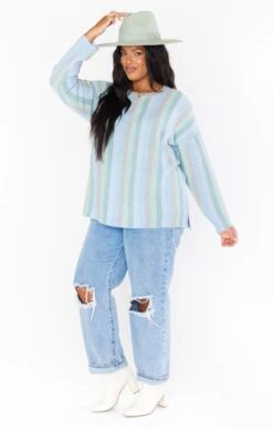 Show Me Your Mumu Atlas Sweater ~ True Blue Stripe