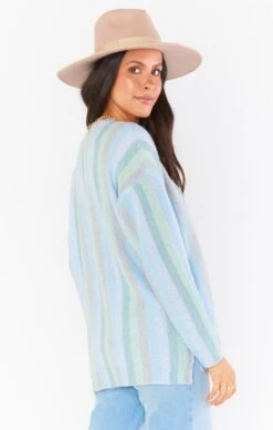 Show Me Your Mumu Atlas Sweater ~ True Blue Stripe -Show Me Your Mumu MF1 4702 TB72 01 4