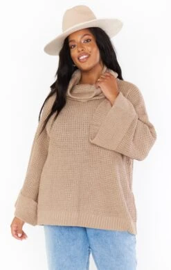 Show Me Your Mumu Hicks Sweater ~ Taupe Waffle Knit -Show Me Your Mumu MF1 4743 TK04 01 1