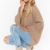 Show Me Your Mumu Hicks Sweater ~ Taupe Waffle Knit -Show Me Your Mumu MF1 4743 TK04 01 5