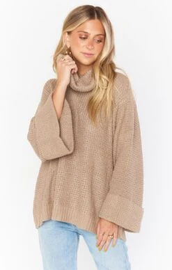 Show Me Your Mumu Hicks Sweater ~ Taupe Waffle Knit -Show Me Your Mumu MF1 4743 TK04 01 6