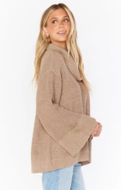 Show Me Your Mumu Hicks Sweater ~ Taupe Waffle Knit -Show Me Your Mumu MF1 4743 TK04 01 7