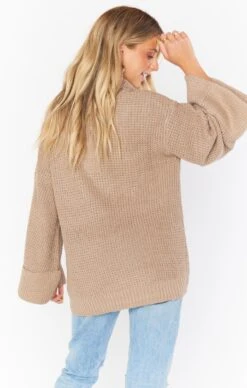 Show Me Your Mumu Hicks Sweater ~ Taupe Waffle Knit -Show Me Your Mumu MF1 4743 TK04 01 8