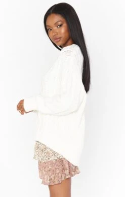 Show Me Your Mumu Day To Day Sweater ~ Cream Cable Knit -Show Me Your Mumu MF1 4744 CK16 02