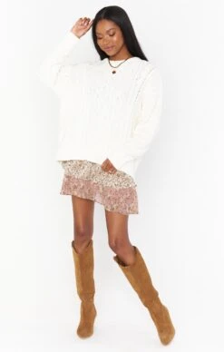 Show Me Your Mumu Day To Day Sweater ~ Cream Cable Knit -Show Me Your Mumu MF1 4744 CK16 04