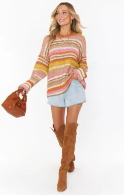 Show Me Your Mumu Sue Cuffed Sweater ~ Fall Stripe Knit -Show Me Your Mumu MF2 4936 FS09 01
