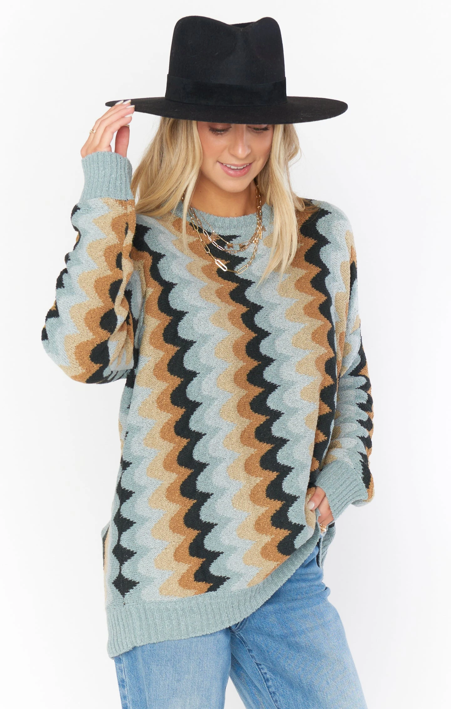 Show Me Your Mumu Comfy Sweater ~ Retro Wave Knit 7 Show Me Your Mumu Comfy Sweater ~ Retro Wave Knit - Image 5