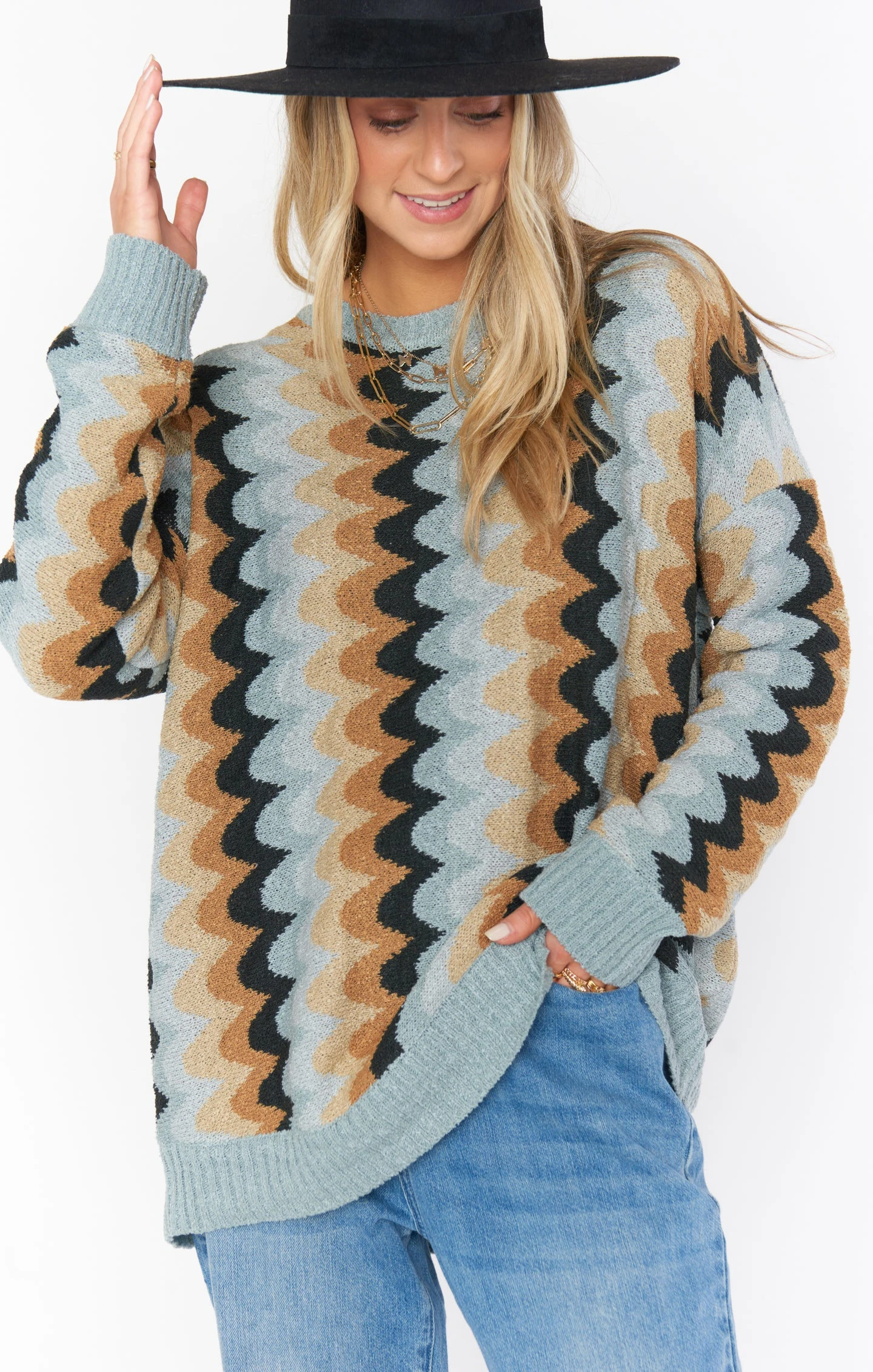 Show Me Your Mumu Comfy Sweater ~ Retro Wave Knit 5 Show Me Your Mumu Comfy Sweater ~ Retro Wave Knit - Image 3