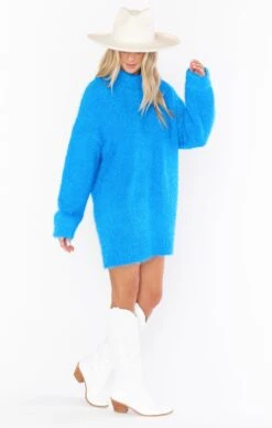 Show Me Your Mumu Timmy Tunic Sweater ~ Bright Blue Knit