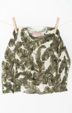 Show Me Your Mumu Mini Arroyo Sweater ~ Green Majestic Palm Knit -Show Me Your Mumu MIS1 4695T MA49 01