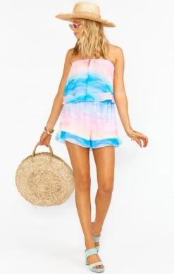 Show Me Your Mumu Thelma Ruffle Romper ~ MUmaid Waves -Show Me Your Mumu MM0 4239 MV02 01
