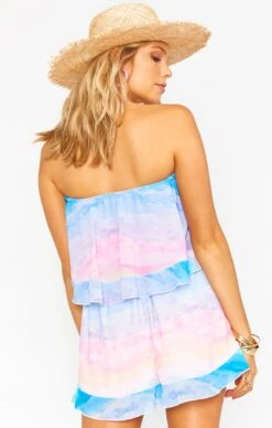 Show Me Your Mumu Thelma Ruffle Romper ~ MUmaid Waves -Show Me Your Mumu MM0 4239 MV02 04
