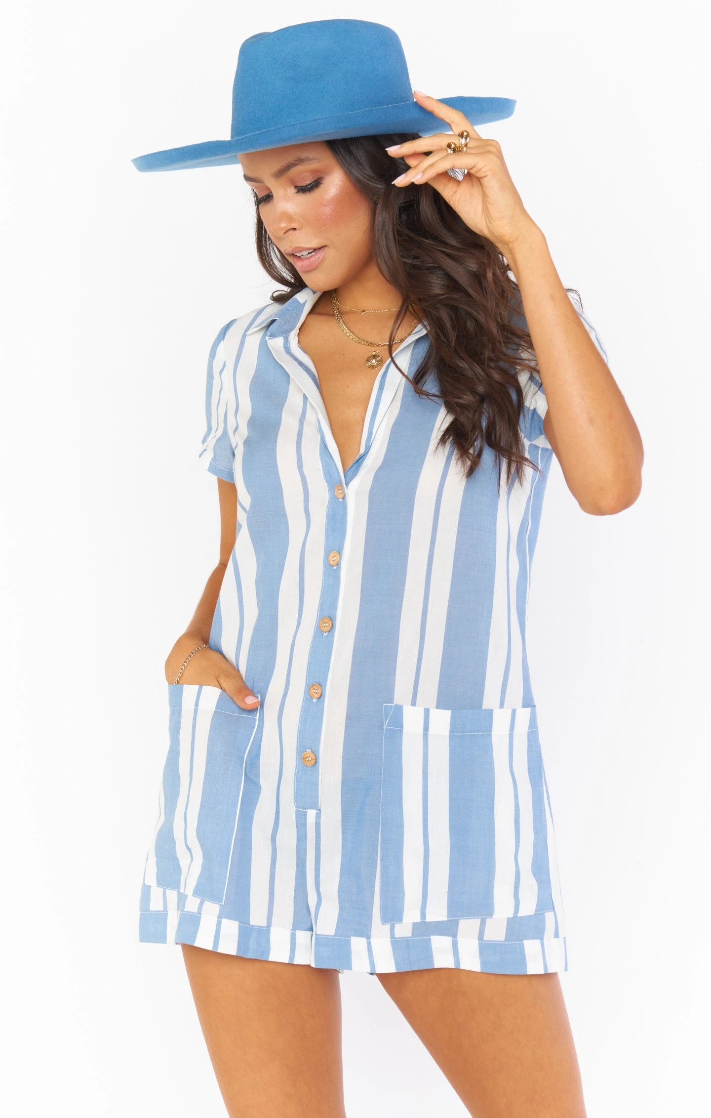 Show Me Your Mumu Yvette Romper ~ Sailboat Stripe 3 Show Me Your Mumu Yvette Romper ~ Sailboat Stripe