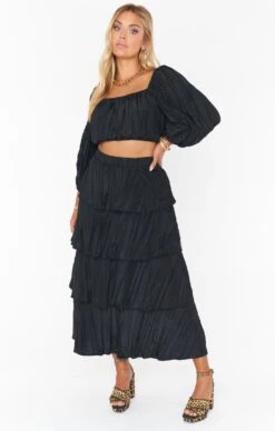 Show Me Your Mumu Keepsake Crop Top ~ Black Crinkle -Show Me Your Mumu MM1 4659 BK66 01 3