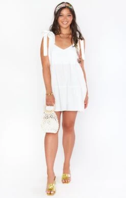 Show Me Your Mumu Emme Tie Dress ~ White Linen -Show Me Your Mumu MM1 4782 WH56 01