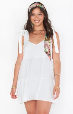 Show Me Your Mumu Emme Tie Dress ~ White Linen -Show Me Your Mumu MM1 4782 WH56 01 1