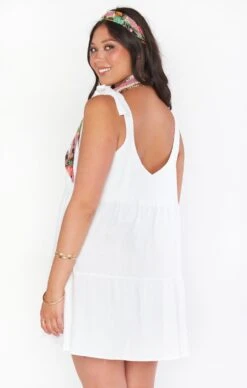 Show Me Your Mumu Emme Tie Dress ~ White Linen -Show Me Your Mumu MM1 4782 WH56 01 3