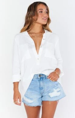 Show Me Your Mumu Stayton Tunic ~ White Linen -Show Me Your Mumu MM1 4783 WH56 01 5