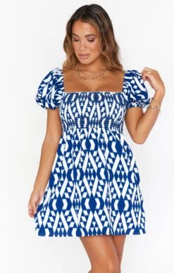 Show Me Your Mumu Bixby Mini Dress ~ Blue Ikat
