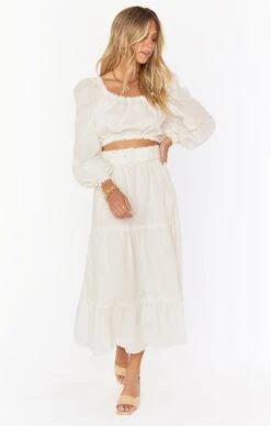 Show Me Your Mumu Miley Midi Skirt ~ Cream
