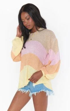 Show Me Your Mumu Pismo Sweater ~ Sunny Stripe Knit -Show Me Your Mumu MM2 4965 ST10 02