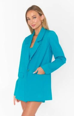 Show Me Your Mumu Ezra Blazer ~ Teal Suiting -Show Me Your Mumu MM3 5244 TS11 04