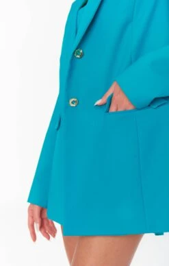 Show Me Your Mumu Ezra Blazer ~ Teal Suiting -Show Me Your Mumu MM3 5244 TS11 05