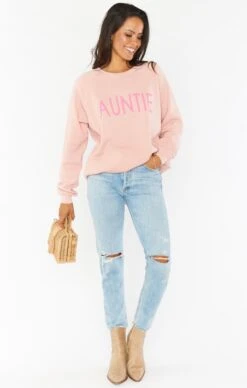 Show Me Your Mumu Coulter Sweatshirt ~ Pink Auntie Graphic -Show Me Your Mumu MM9 4141 PA76 04