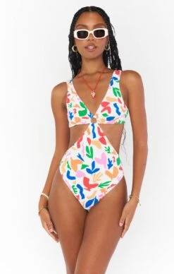 Show Me Your Mumu Cove Cut Out One Piece ~ Primary Paradise Scrunch -Show Me Your Mumu MMS3 257 PP28 02