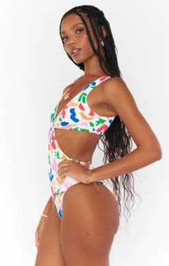 Show Me Your Mumu Cove Cut Out One Piece ~ Primary Paradise Scrunch -Show Me Your Mumu MMS3 257 PP28 03