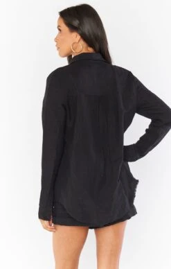 Show Me Your Mumu Marcella Shirt ~ Black Linen -Show Me Your Mumu MR0 4224 BC04 07 4e6dba89 5509 4068 a79d 3847c1159e2b