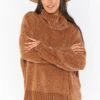 Show Me Your Mumu Fatima Turtleneck Sweater ~ Caramel Chenille -Show Me Your Mumu MR0 4370 CK19 02