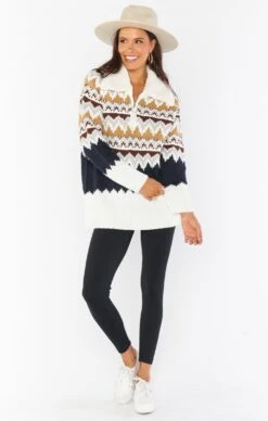 Show Me Your Mumu Sun Valley Pullover ~ Fair Isle With Faux Sherpa -Show Me Your Mumu MR0 4374 WF24 01