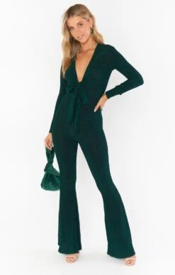 Show Me Your Mumu Martina Wrap Jumpsuit ~ Emerald Shimmy Shine 11 Show Me Your Mumu Martina Wrap Jumpsuit ~ Emerald Shimmy Shine -Show Me Your Mumu MR0 4558 EM55 01