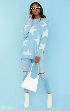Show Me Your Mumu Fairy Godmother Sweater ~ Blue Fuzzy Star Knit -Show Me Your Mumu MR0 4682 FS27 04