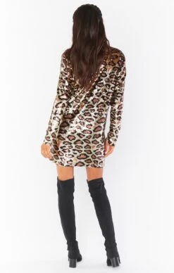 Show Me Your Mumu Bazel Blazer Dress ~ Party Cheetah Sequins -Show Me Your Mumu MR0 4687 PC19 04