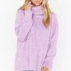 Show Me Your Mumu Fatima Turtleneck Sweater ~ Purple Pink Fuzzy Knit