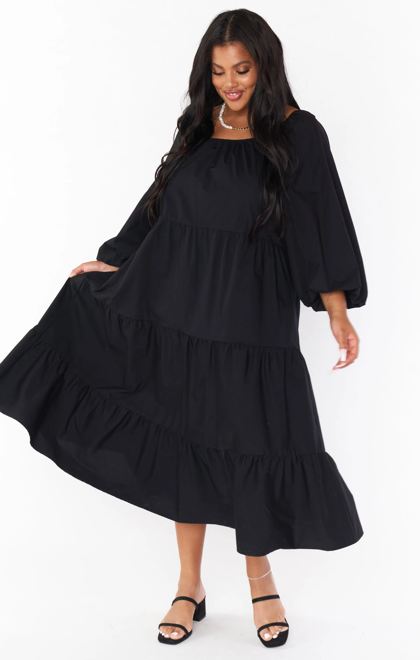 Show Me Your Mumu Day Or Night Midi Dress ~ Black Poplin 10 Show Me Your Mumu Day Or Night Midi Dress ~ Black Poplin - Image 8
