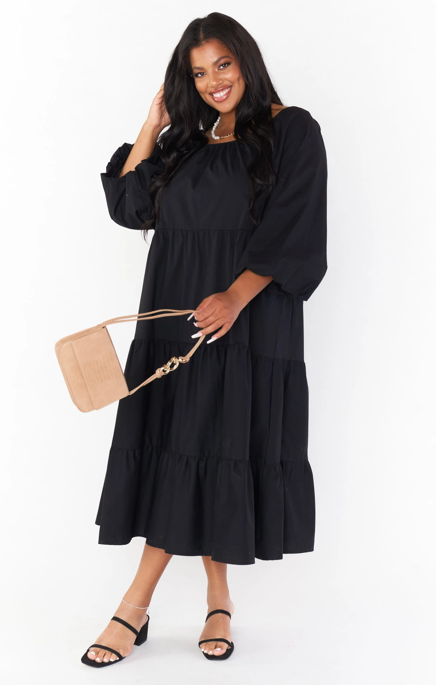 Show Me Your Mumu Day Or Night Midi Dress ~ Black Poplin 13 Show Me Your Mumu Day Or Night Midi Dress ~ Black Poplin - Image 11