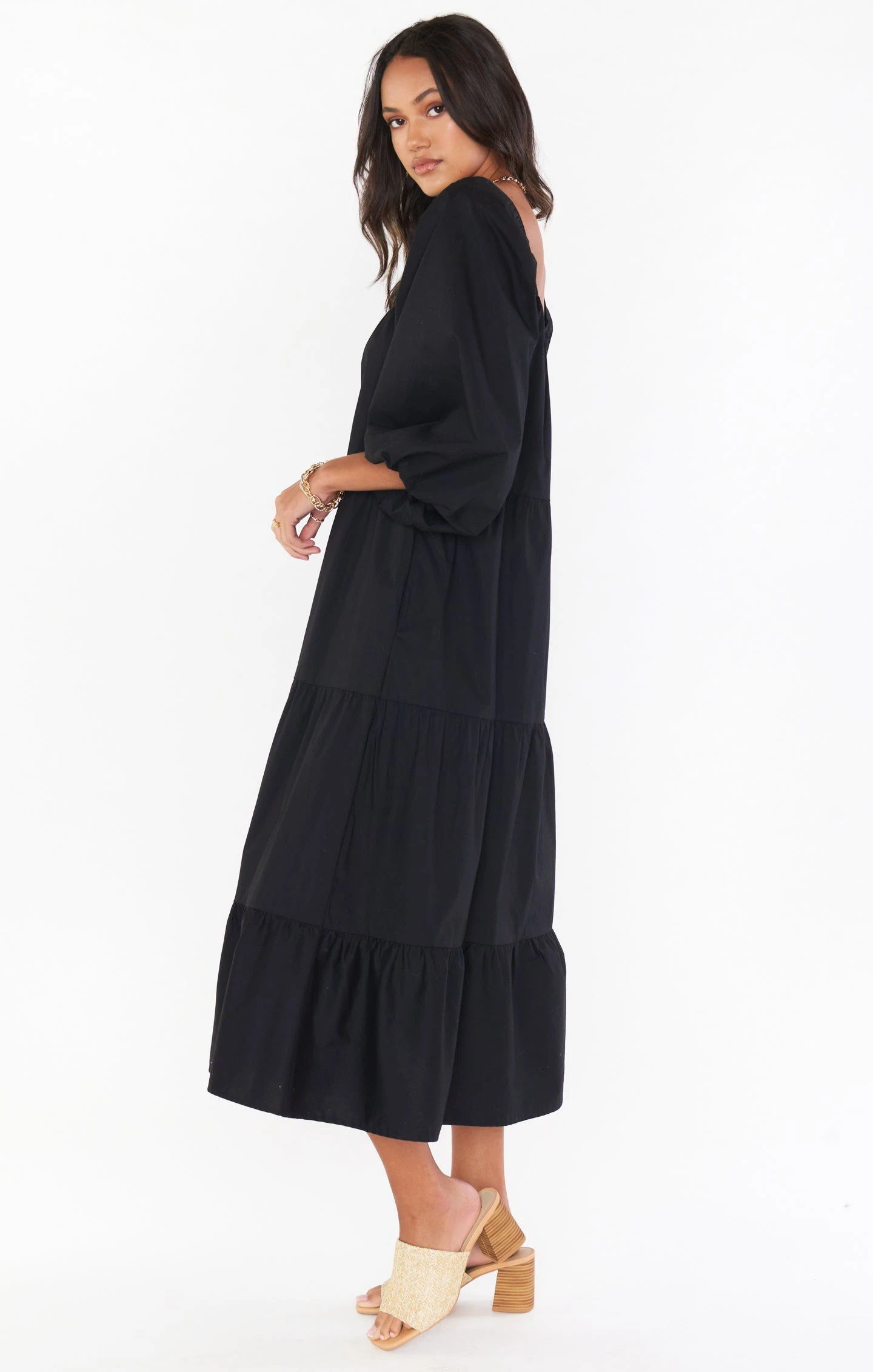 Show Me Your Mumu Day Or Night Midi Dress ~ Black Poplin 6 Show Me Your Mumu Day Or Night Midi Dress ~ Black Poplin - Image 4