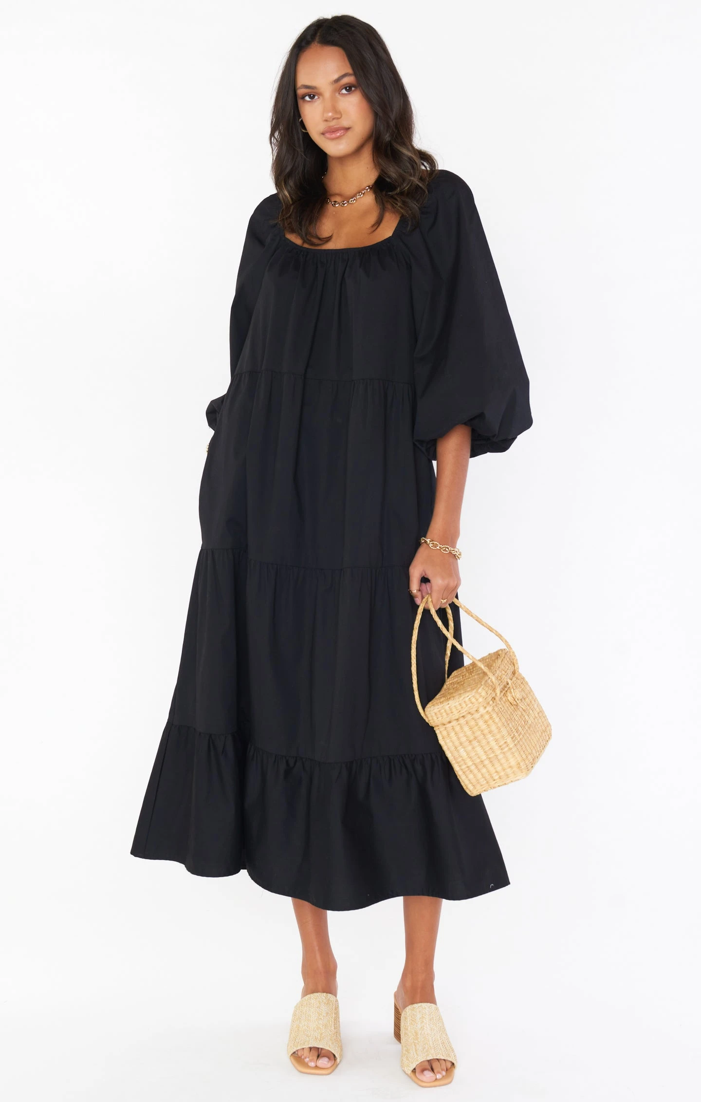 Show Me Your Mumu Day Or Night Midi Dress ~ Black Poplin 14 Show Me Your Mumu Day Or Night Midi Dress ~ Black Poplin - Image 12