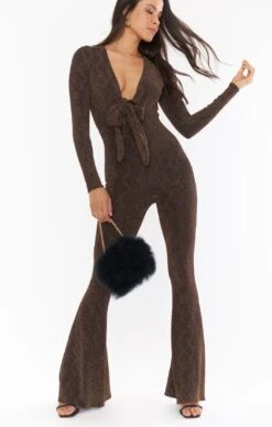 Show Me Your Mumu Martina Wrap Jumpsuit ~ Squiggle Sparkle Knit