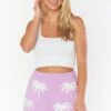 Show Me Your Mumu Boardwalk Shorts ~ Lilac Palm Tree Knit -Show Me Your Mumu MR2 4939 LP06 02