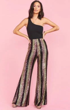 Show Me Your Mumu Late Night Party Pants ~ Showtime Stripe Sequins -Show Me Your Mumu MR9 4300 ST92 01