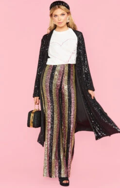 Show Me Your Mumu Late Night Party Pants ~ Showtime Stripe Sequins -Show Me Your Mumu MR9 4300 ST92 06