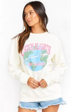 Show Me Your Mumu Vada Sweatshirt ~ Catch Flights Graphic