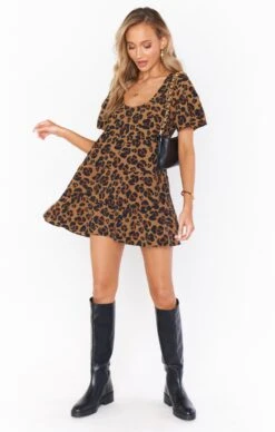 Show Me Your Mumu Valley Mini Dress ~ Caramel Cheetah -Show Me Your Mumu MS1 4288 QR04 04