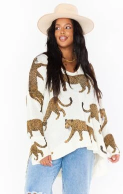 Show Me Your Mumu Hug Me Sweater ~ Tossed Leopard Knit