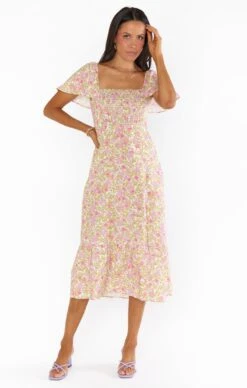 Show Me Your Mumu Brenda Midi Dress ~ Lovely Flowers -Show Me Your Mumu MS2 4427 XE05 02